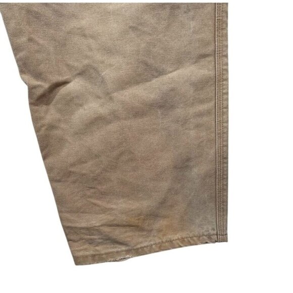 Vtg Carhartt Pants B11 Brown Canvas Dungaree Carpenter Workwear Y2K Mens 44x29 - Picture 6 of 7